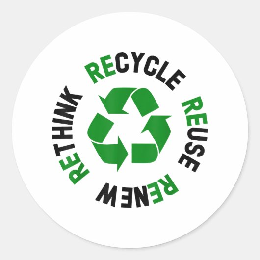 Erneute Nutzung gerecycelt Erdatmosphäre neu überd Runder Aufkleber (Vorderseite)