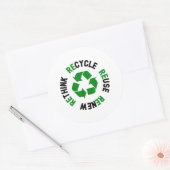 Erneute Nutzung gerecycelt Erdatmosphäre neu überd Runder Aufkleber (Umschlag)