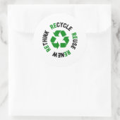 Erneute Nutzung gerecycelt Erdatmosphäre neu überd Runder Aufkleber (Tasche)