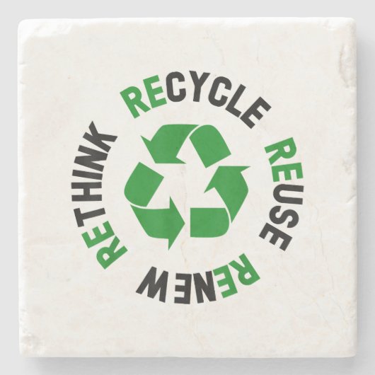 Erneute Nutzung gerecycelt Erdatmosphäre neu überd Steinuntersetzer (Vorderseite)