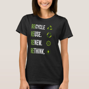 Erneute Nutzung gerecycelt Erdatmosphäre neu überd T-Shirt