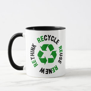 Erneute Nutzung gerecycelt Erdatmosphäre neu überd Tasse