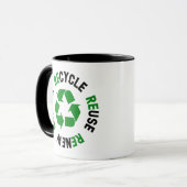 Erneute Nutzung gerecycelt Erdatmosphäre neu überd Tasse (Vorderseite Links)