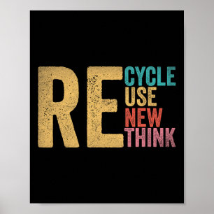 Erneute Nutzung gerecycelt Tag der Erde überdenken Poster