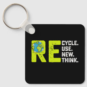 Erneute Nutzung gerecycelt Tag der Erde überdenken Schlüsselanhänger