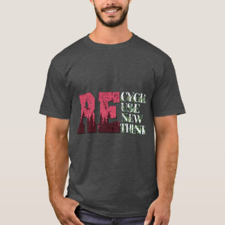 Erneute Nutzung gerecycelt Tag der Erde überdenken T-Shirt
