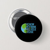 Erneute Nutzung recycle Earth Day 2 Button (Vorne & Hinten)