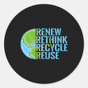 Erneute Nutzung recycle Earth Day 2 Runder Aufkleber