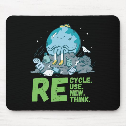 Erneute Wiederverwendung gerecycelt Erdentagesakti Mousepad (Vorne)