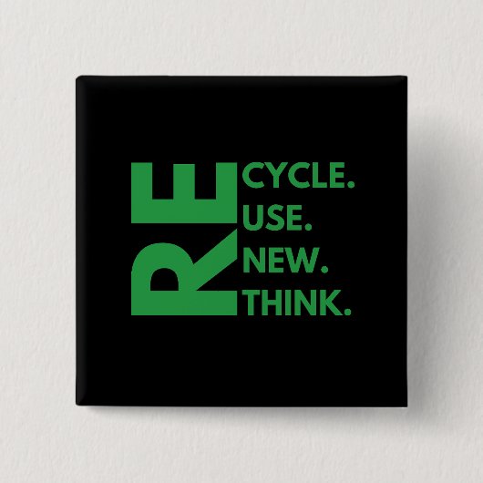 Erneute Wiederverwendung gerecycelt Erdtagsumgebun Button (Vorderseite)