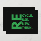 Erneute Wiederverwendung gerecycelt Erdtagsumgebun Postkarte (Vorne/Hinten)