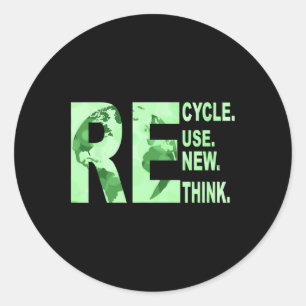 Erneute Wiederverwendung gerecycelt für Erd-Day Re Runder Aufkleber