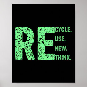 Erneute Wiederverwendung gerecycelt Grafik-Erde-Ta Poster
