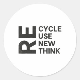 Erneute Wiederverwendung gerecycelt Überdenken neu Runder Aufkleber