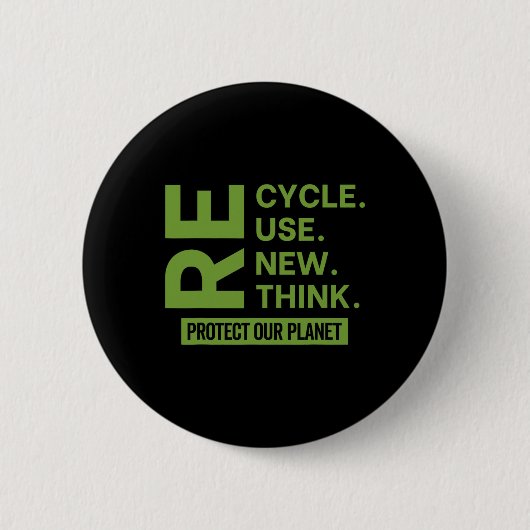 Erneute Wiederverwendung gerecycelt Überdenken sch Button (Vorderseite)