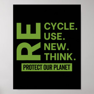 Erneute Wiederverwendung gerecycelt Überdenken sch Poster