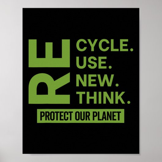 Erneute Wiederverwendung gerecycelt Überdenken sch Poster (Vorne)