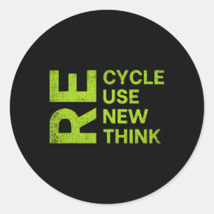 Erneute Wiederverwendung gerecycelt Überdenken Sie Runder Aufkleber