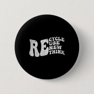 Erneute Wiederverwendung recycle Retro Groovy Eart Button