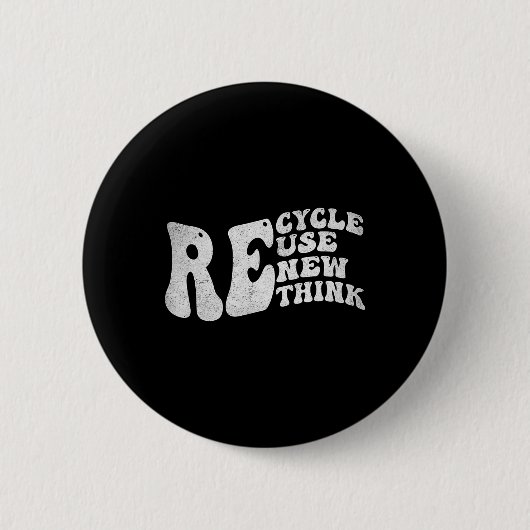 Erneute Wiederverwendung recycle Retro Groovy Eart Button (Vorderseite)