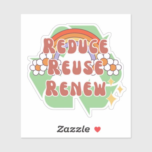 Erneuten 70er-Hippie-Recycle reduzieren Aufkleber (Blatt)