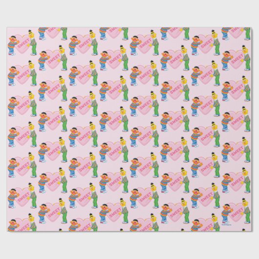 Ernie & Bert Big Valentine's Heart Geschenkpapier (Flach)