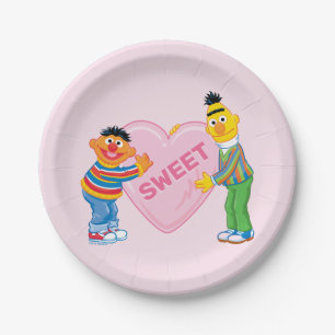 Ernie & Bert Big Valentine's Heart Pappteller