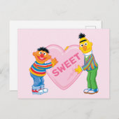 Ernie & Bert Big Valentine's Heart Postkarte (Vorne/Hinten)