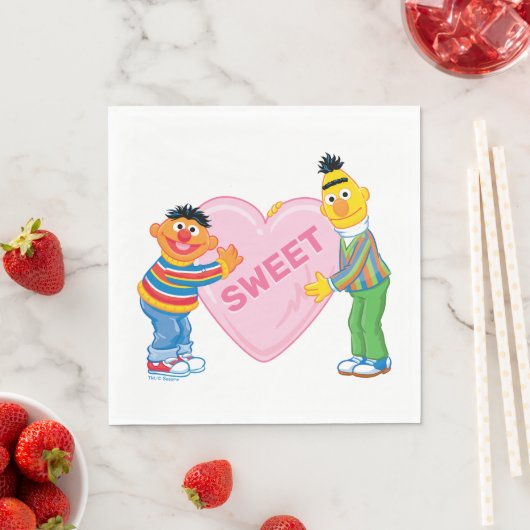 Ernie & Bert Big Valentine's Heart Serviette (Beispiel)