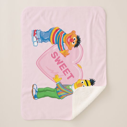Ernie & Bert Big Valentine's Heart Sherpadecke (Vorderseite)