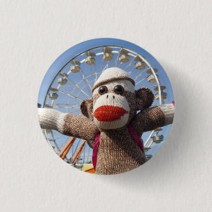 Ernie das Socken-Affe-Riesenrad-Button Button