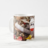 Ernie der Socken-Affe-Herbst verlässt Tasse (Vorderseite Links)