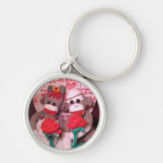 Ernie der Socken-Affe-Liebe-Schlüsselanhänger Schlüsselanhänger (Vorne)