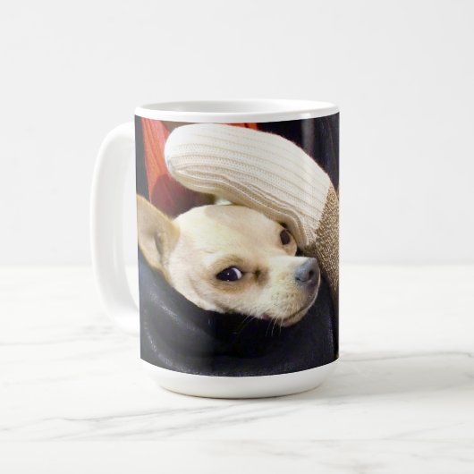 Ernie die Sockeaffe-und Chihuahua-Tasse Kaffeetasse (Vorderseite Links)