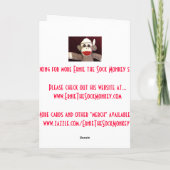 Ernie die Socken-Affe-Abschluss-Karte Karte (Rückseite)