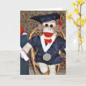 Ernie die Socken-Affe-Abschluss-Karte Karte (Gelbe Blume)