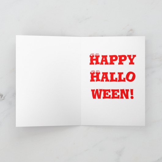 Ernie die Socken-Affe-Halloween-Kürbis-Karte Karte (Innenseite)