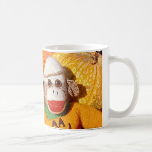 Ernie die Socken-Affe-Halloween-Kürbis-Tasse Kaffeetasse (Rechts)