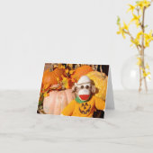 Ernie die Socken-Affe-Kürbis-Anmerkungs-Karte Karte (Gelbe Blume)
