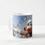 Ernie die Socken-Affe-Riesenrad-Tasse Kaffeetasse (Vorderseite Links)