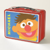Ernie Face | Füge Deinen Namen hinzu Metall Lunch Box (Rückseite)