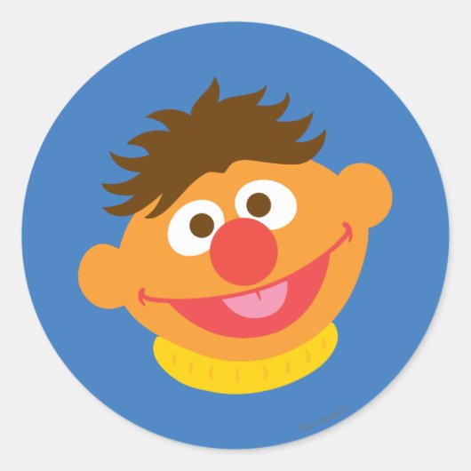 Ernie Gesicht Runder Aufkleber (Vorderseite)