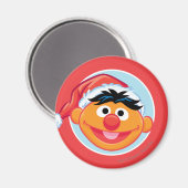 Ernie mit Weihnachtsmannmütze Magnet (Vorderseite/Rückseite)