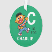 Ernie | Personalisierter Name mit Foto Ornament (Vorderseite)