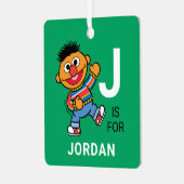 Ernie | Personalisierter Name mit Foto Ornament Aus Metall (Vorderseite links)