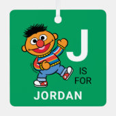 Ernie | Personalisierter Name mit Foto Ornament Aus Metall (Vorderseite)