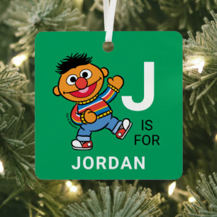 Ernie   Personalisierter Name mit Foto Ornament Aus Metall
