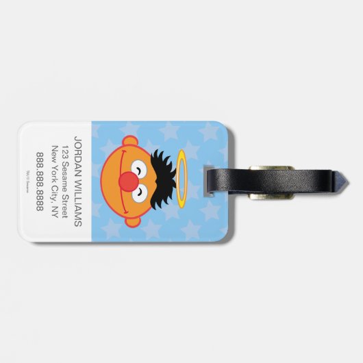 Ernie Smiling Face mit Halo Gepäckanhänger (Rückseite horizontal)