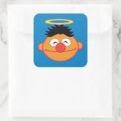 Ernie Smiling Face mit Halo Quadratischer Aufkleber (Tasche)