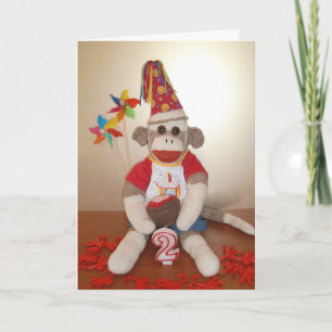 Ernie the Sock Monkey 2. Geburtstagkarte Karte